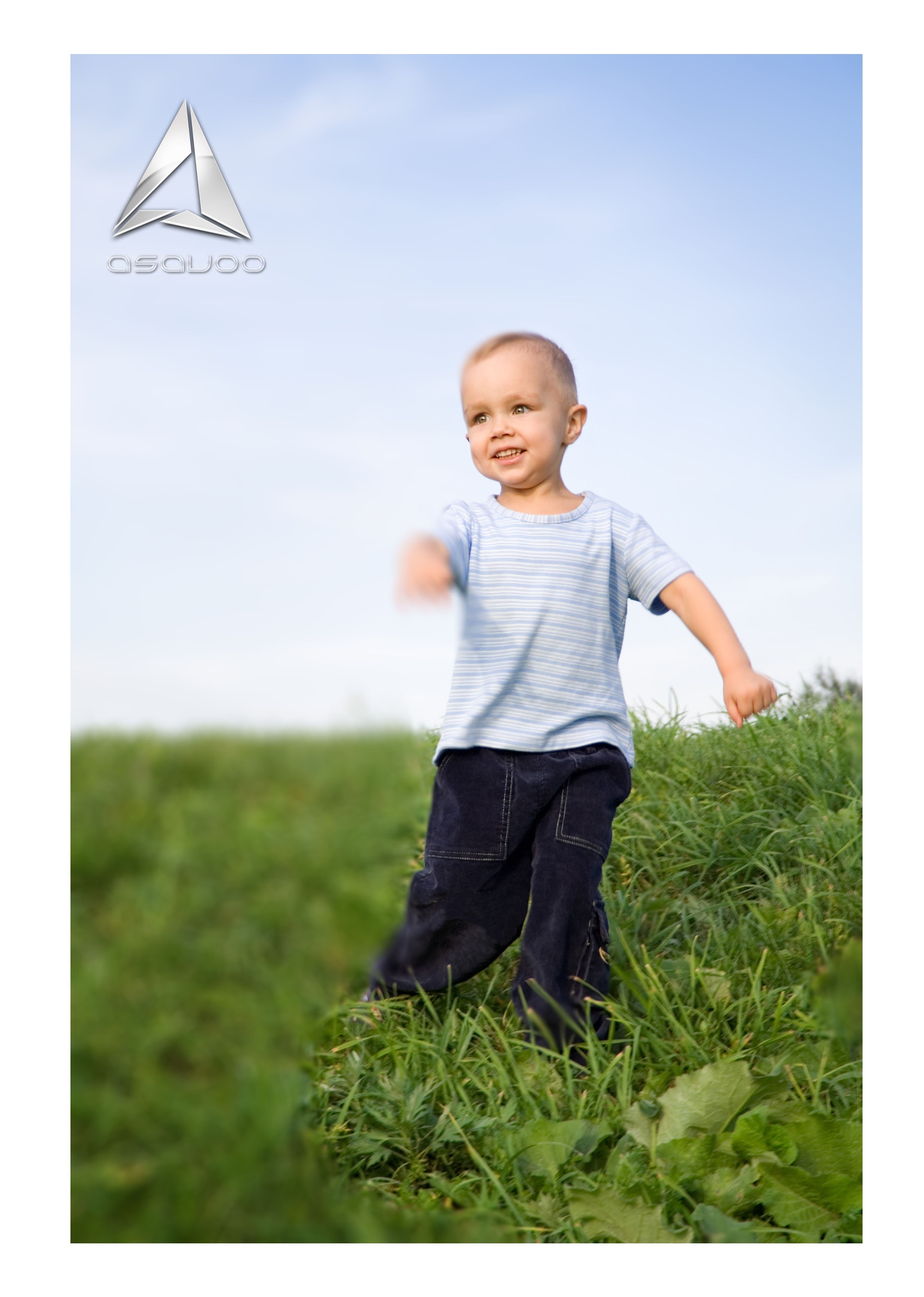 child running in a field