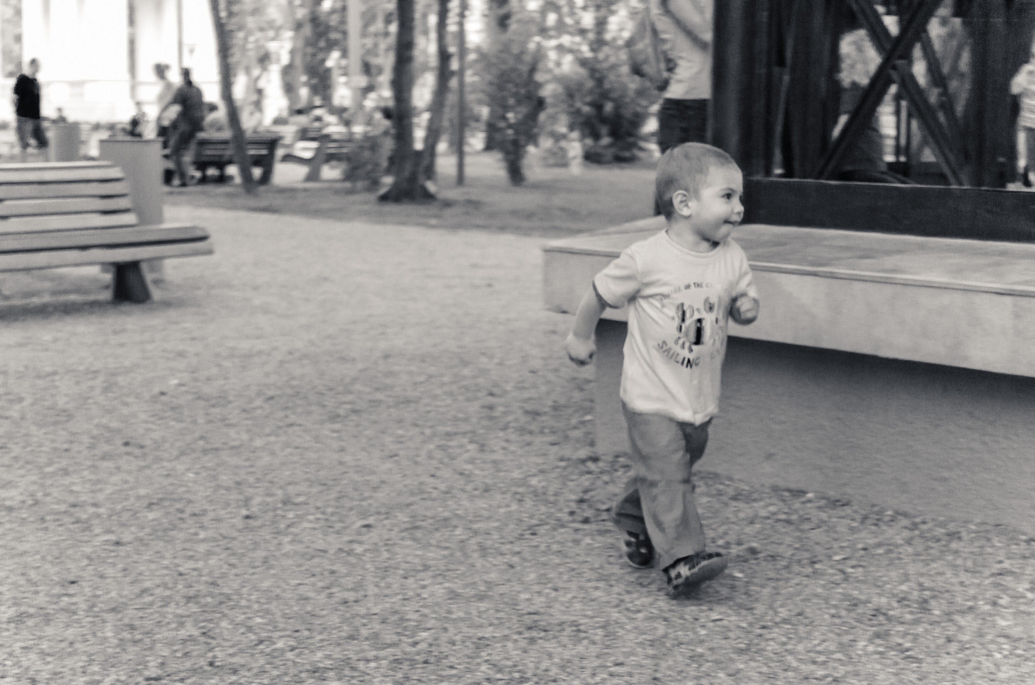 child running in park