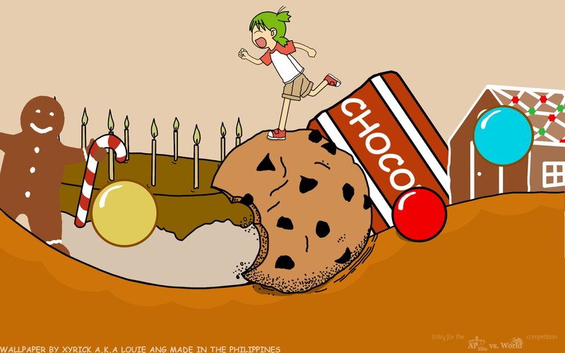 child running on cookie landscape