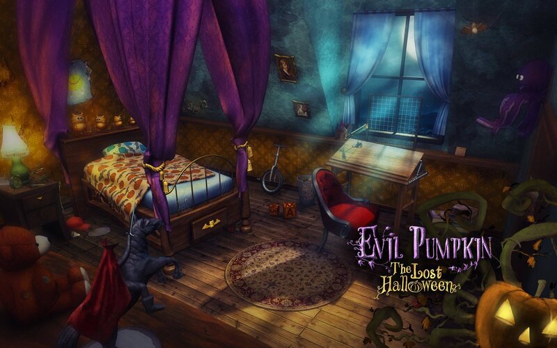 Child's Bedroom at Night — Purple