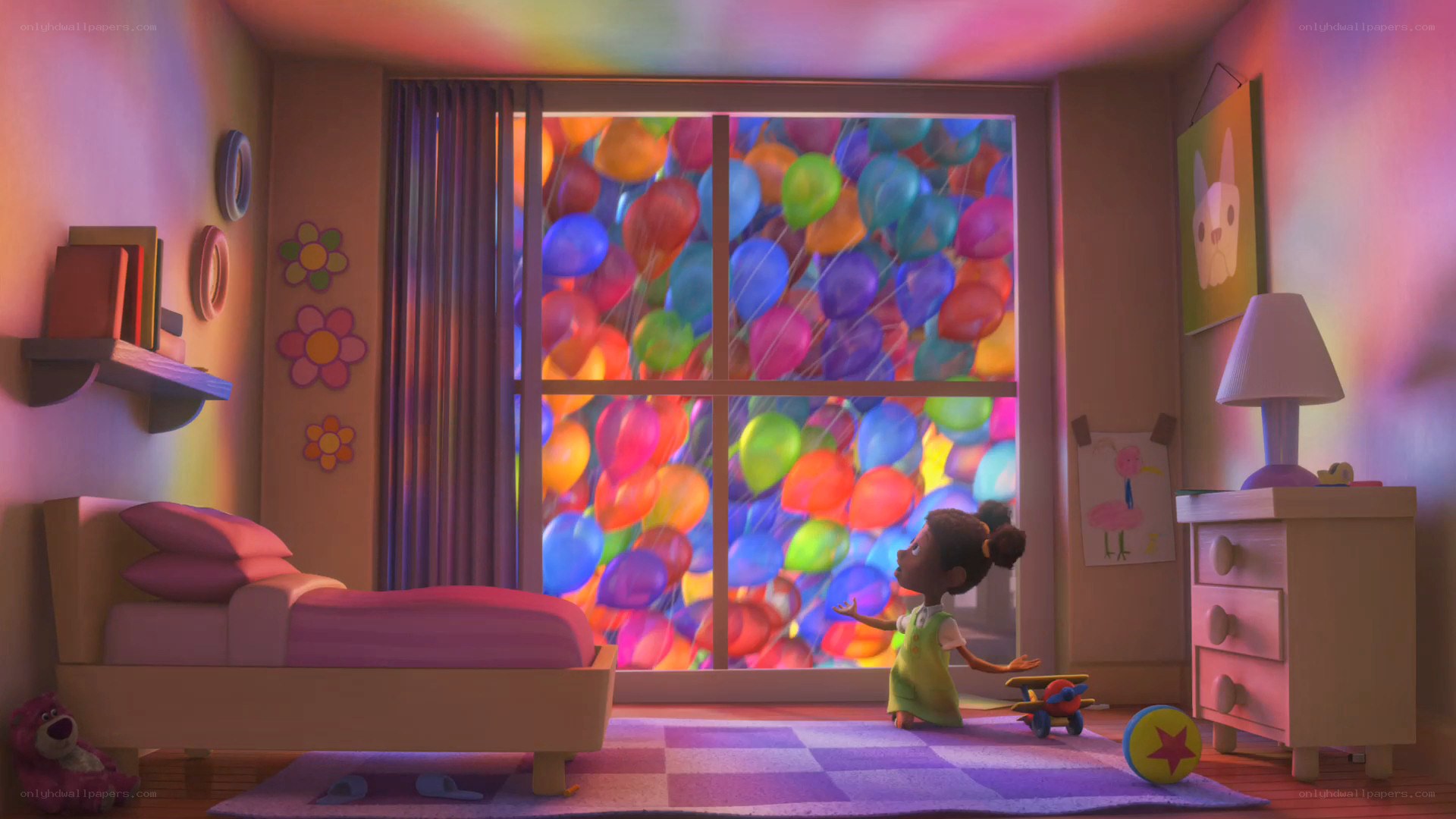 Child's bedroom with balloons