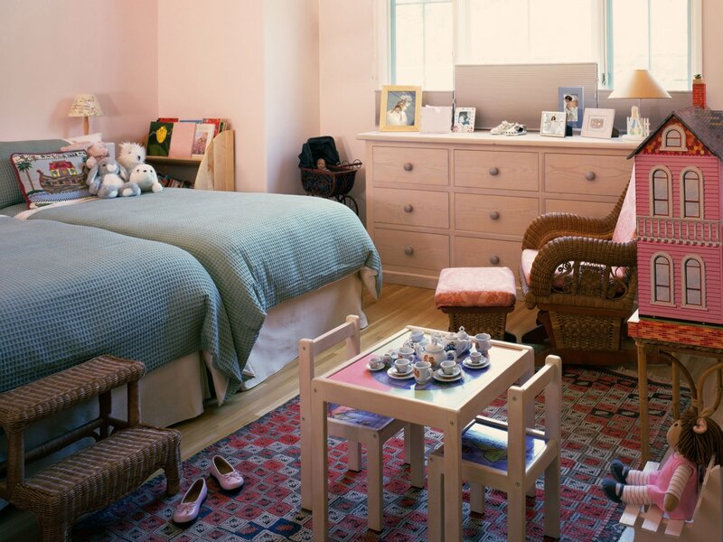 Child's bedroom with toys and furniture