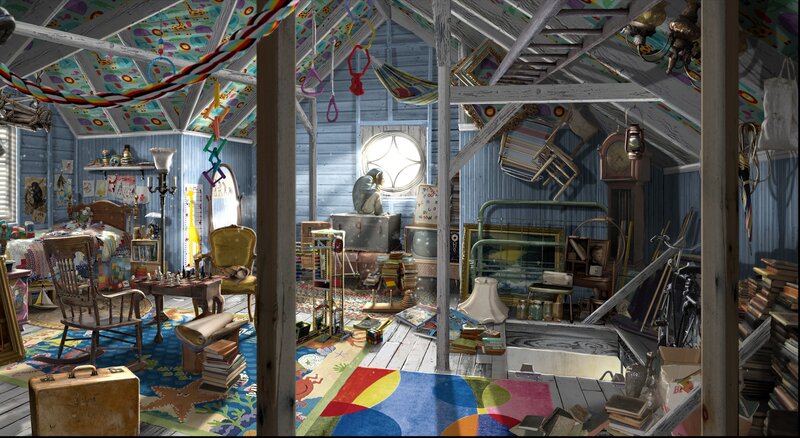 Child's Cluttered Attic Room