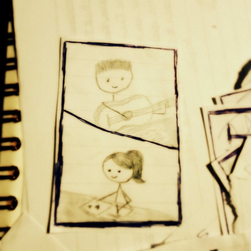 child's drawing of two people