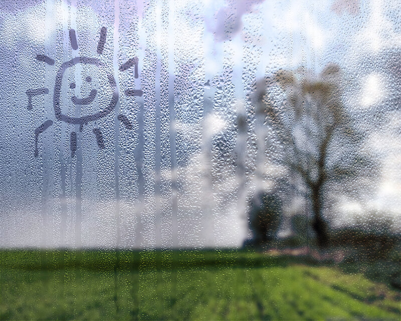Child's Drawing on Window