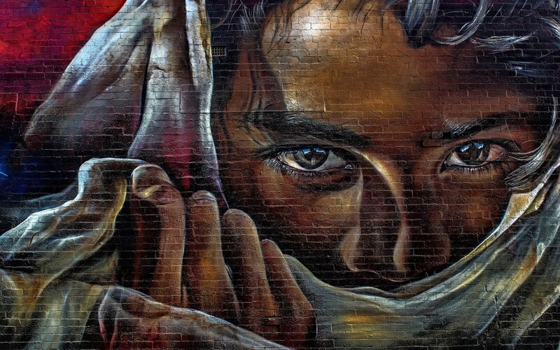 Child's Face on Wall