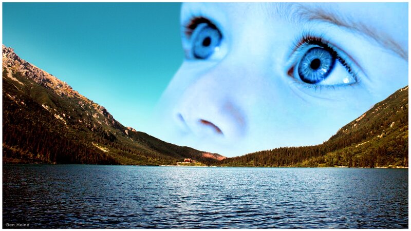 Child's Face over Lake