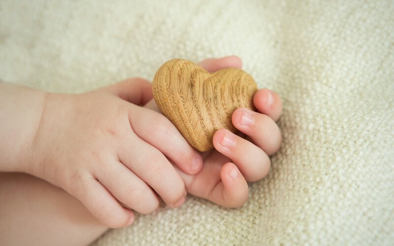 Child's Hands Holding Heart