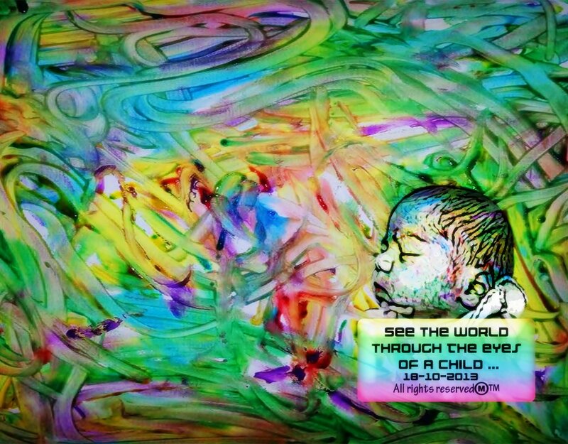 Child's Head in Colorful Art