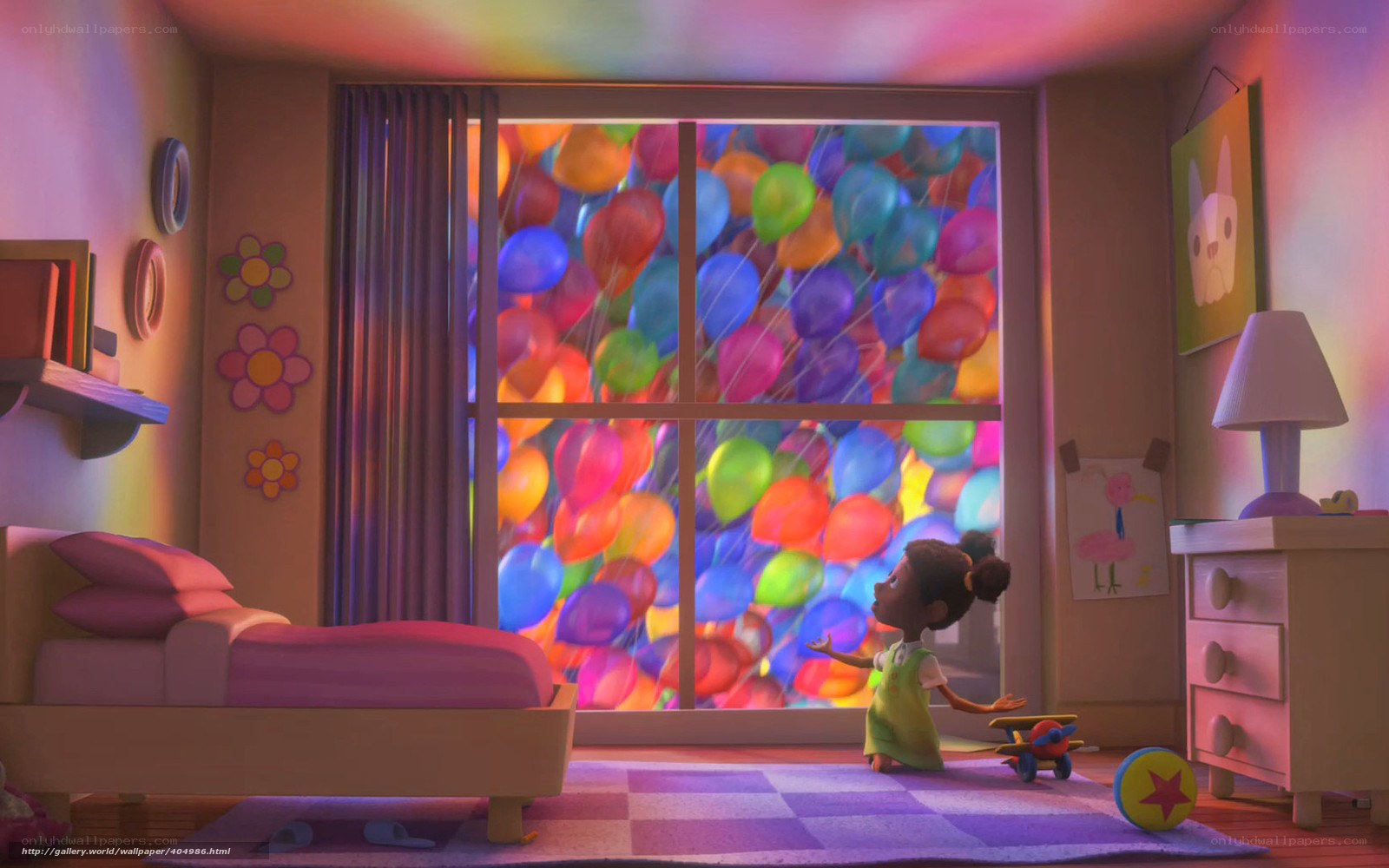 Child's room with balloons