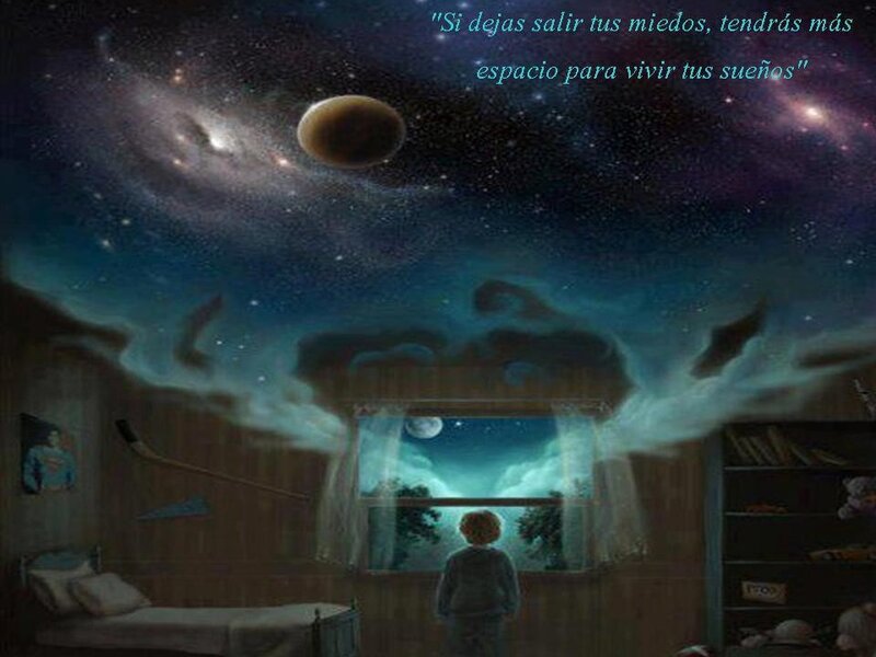 Child's room with cosmic ceiling