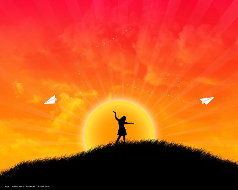 Child Silhouette at Sunset