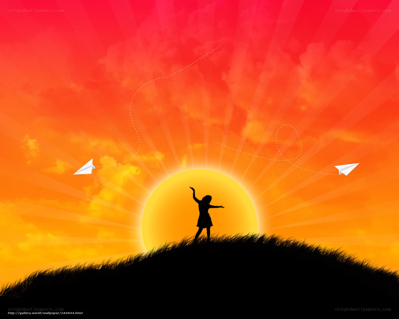 Child Silhouette at Sunset