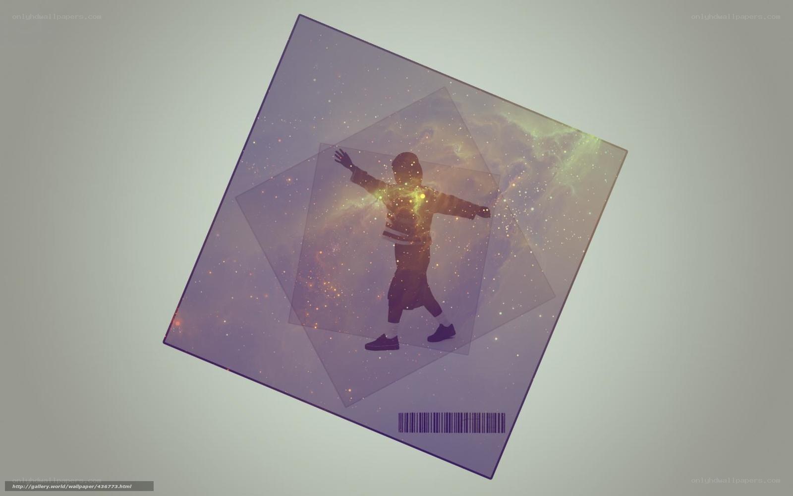 Child silhouette in space
