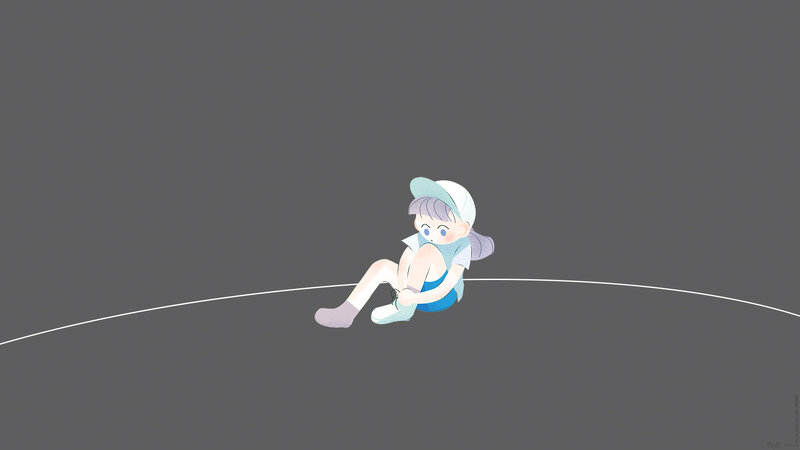 Child Sitting on a Line