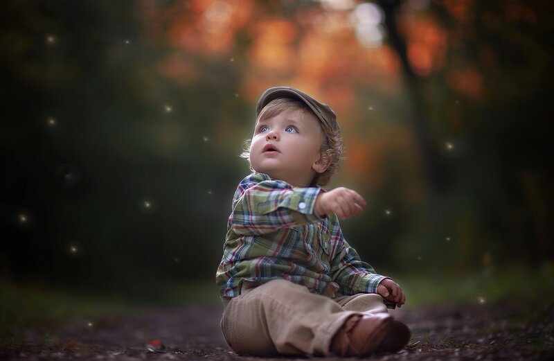 Child Sitting on Path