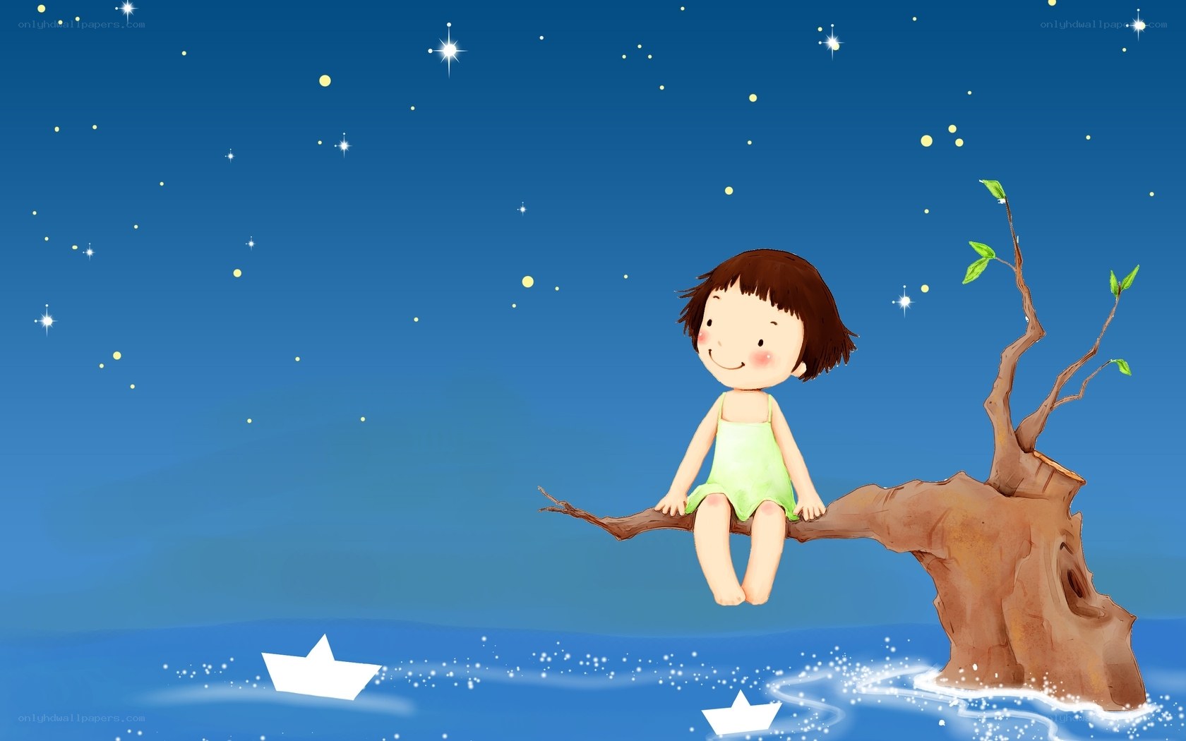 child sitting on tree branch