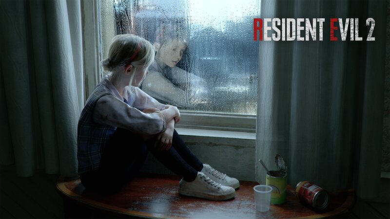 Child Sitting on Windowsill — Gray, Dreary, Somber