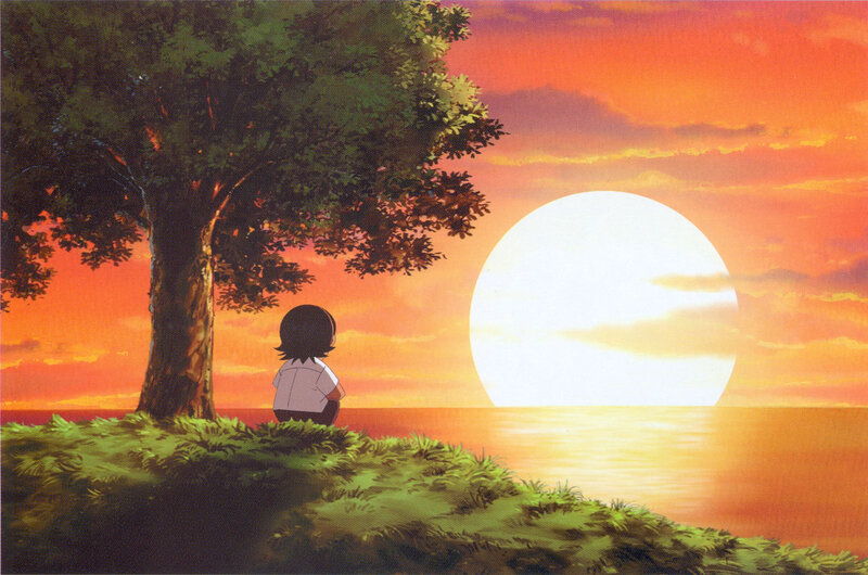 Child Sitting under Tree — Orange