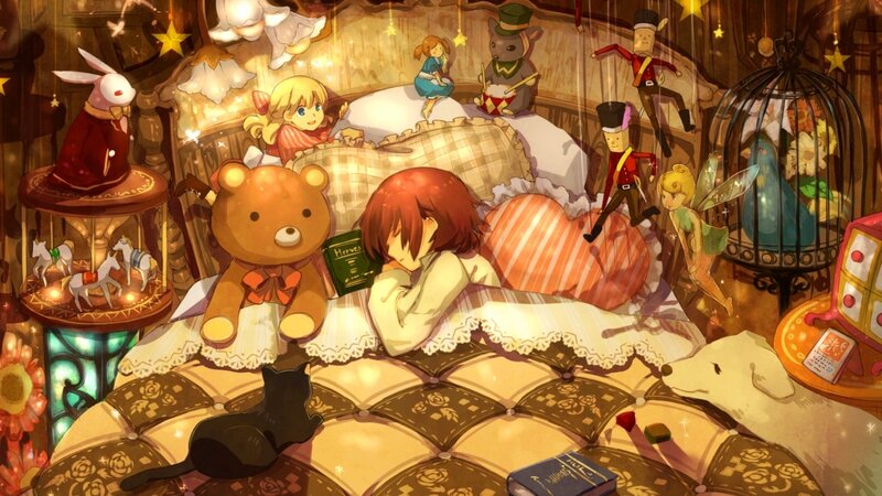 Child Sleeping in Bed — Brown, Dreamy