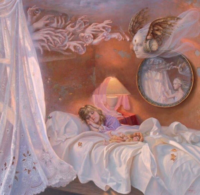 Child Sleeping in Bed — White