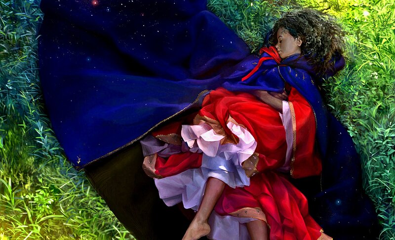 Child Sleeping in Grass