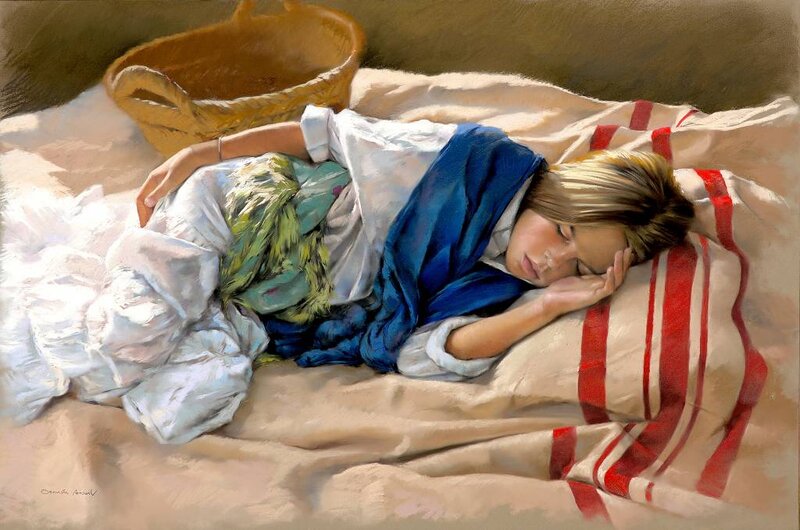 Child Sleeping on Bed