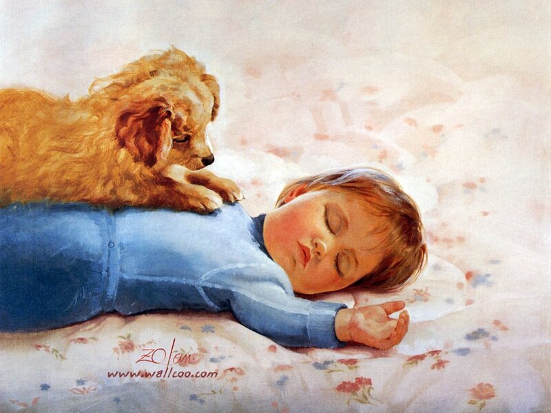 Child Sleeping with Dog