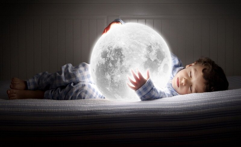 Child Sleeping with Moon