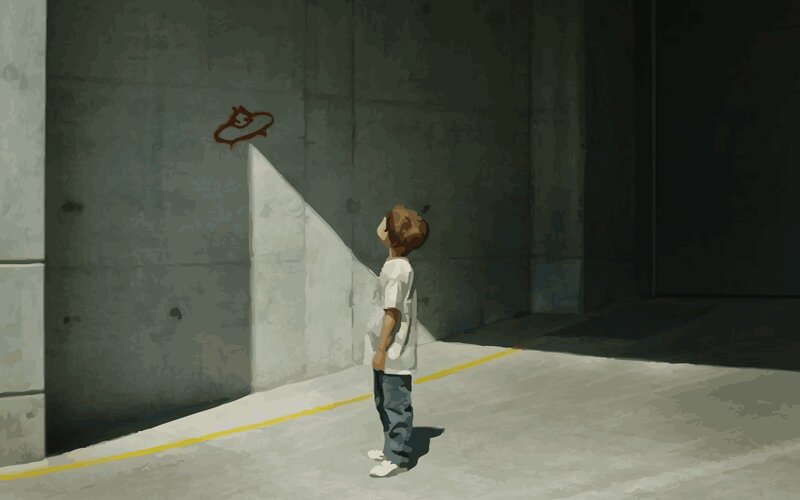 Child Standing in Alley