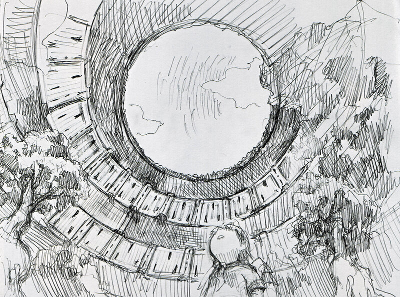 child under circular structure