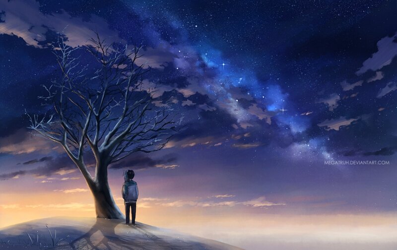 Child under Starry Sky — Blue