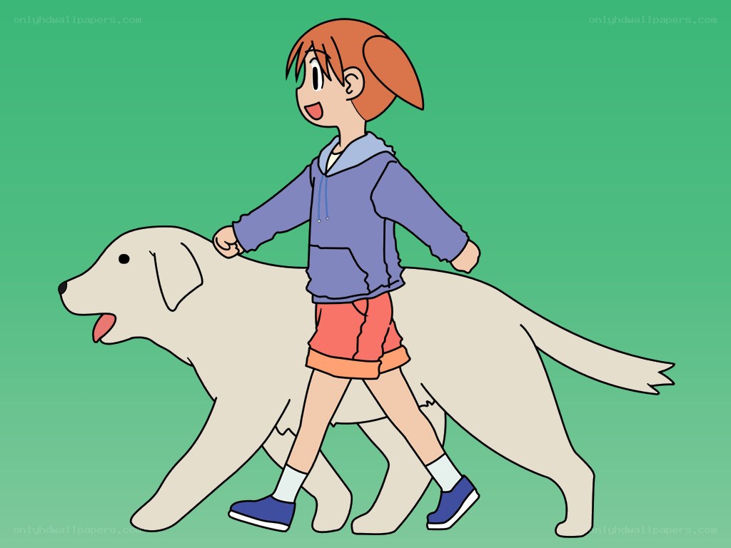 child walking a dog