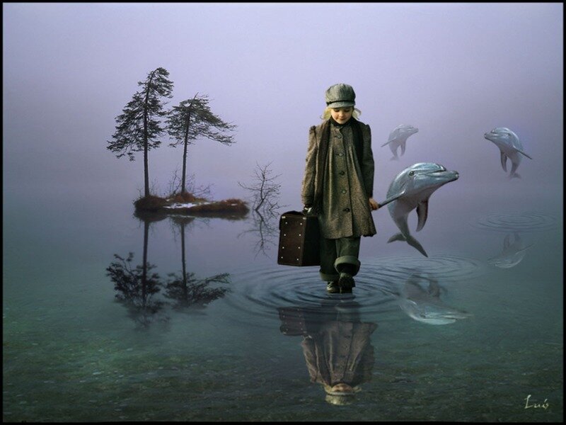 Child Walking in Water