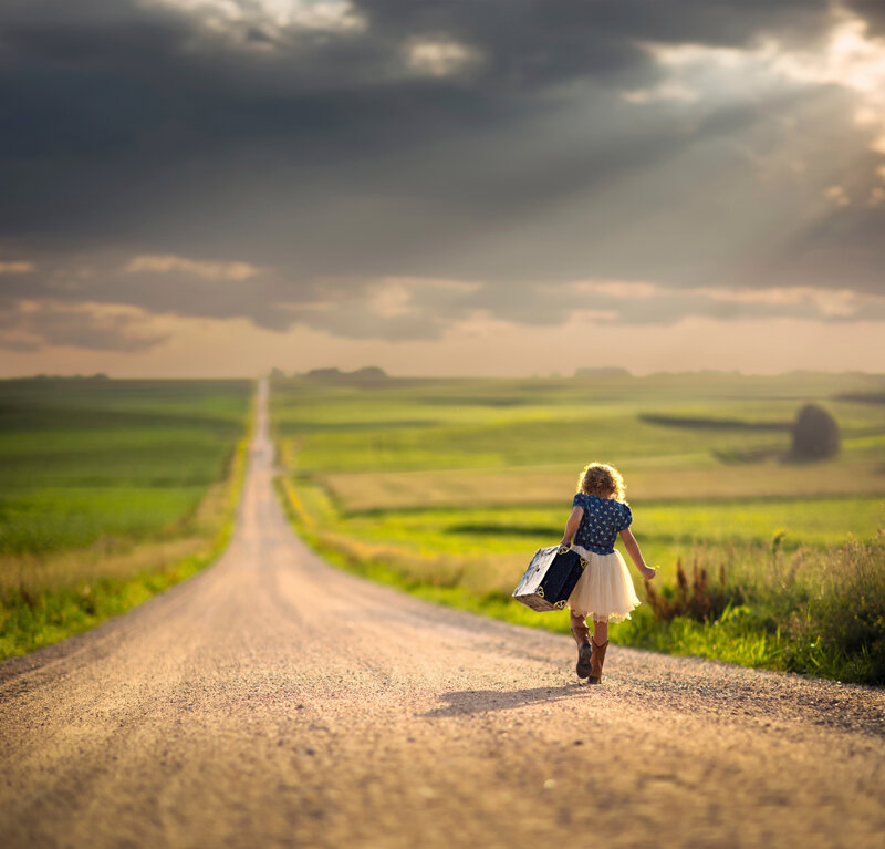 Child Walking on Road