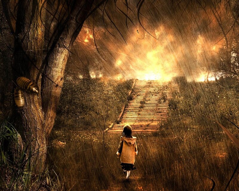 Child Walking Up Stairs