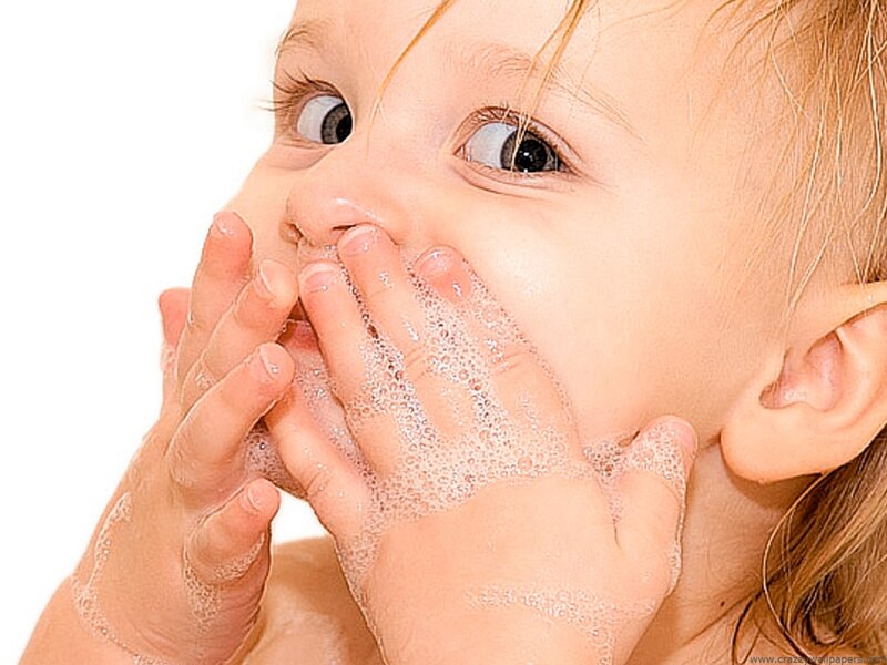 Child Washing Face