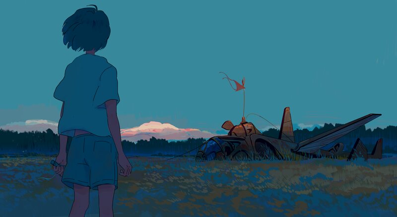 Child Watching Crashed Plane