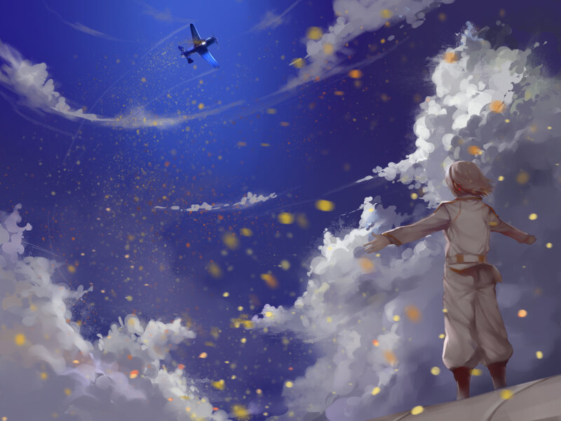 Child Watching Plane
