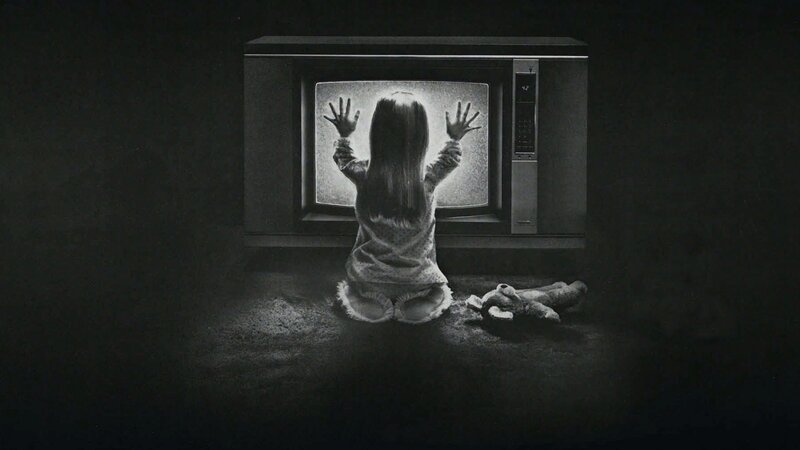 Child Watching Television — Black, Dark, Eerie