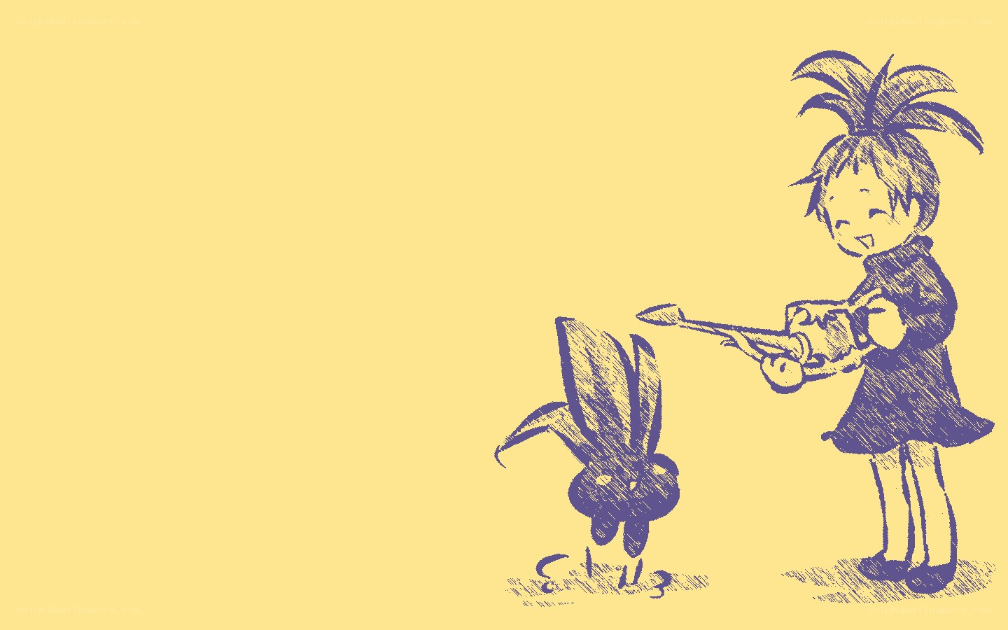 child watering a plant