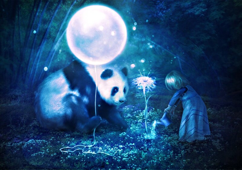 Child Watering Flower