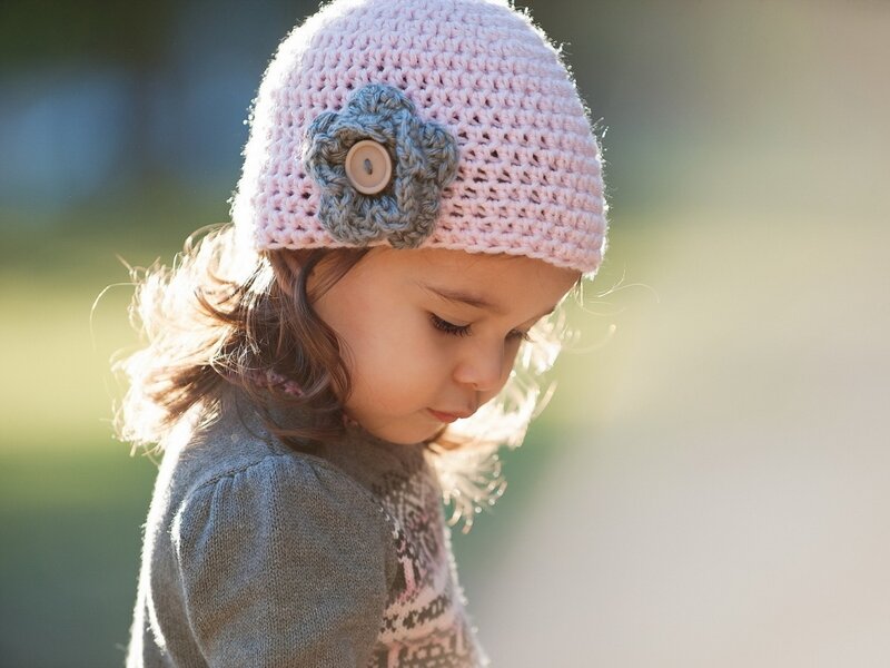 Child Wearing Crocheted Hat