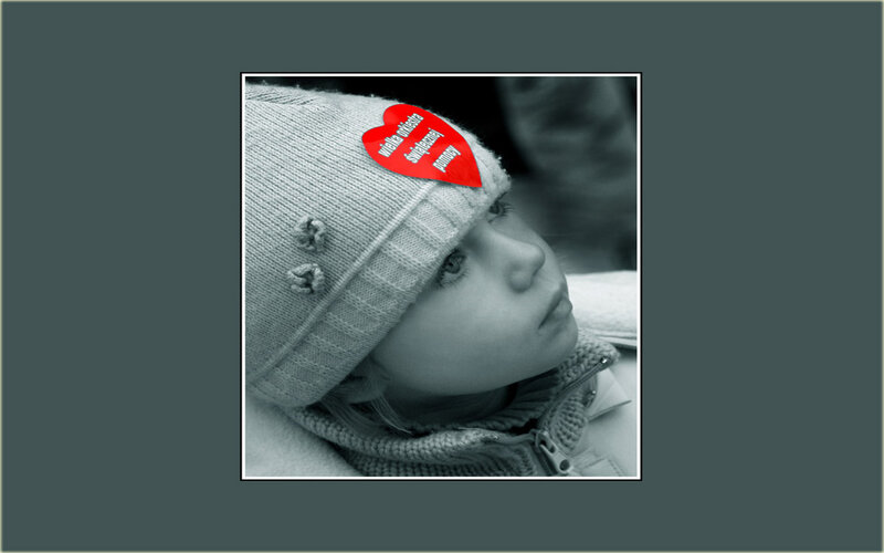 Child Wearing Hat — Gray