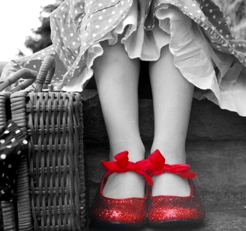 Child Wearing Red Shoes