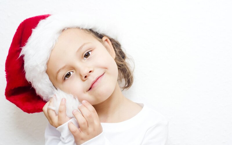 Child Wearing Santa Hat