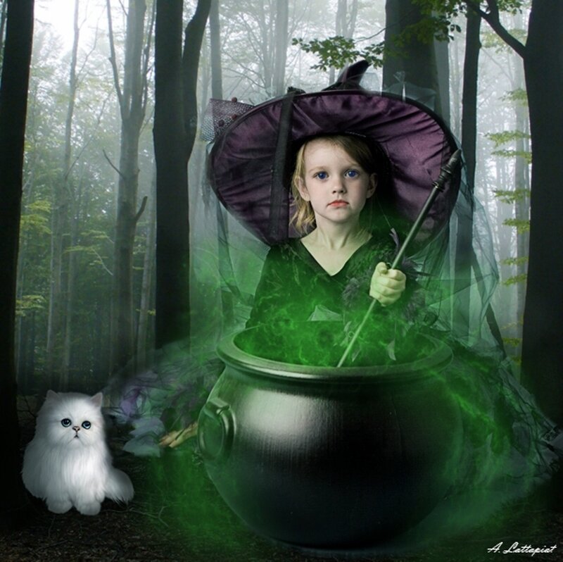 Child Witch in Forest
