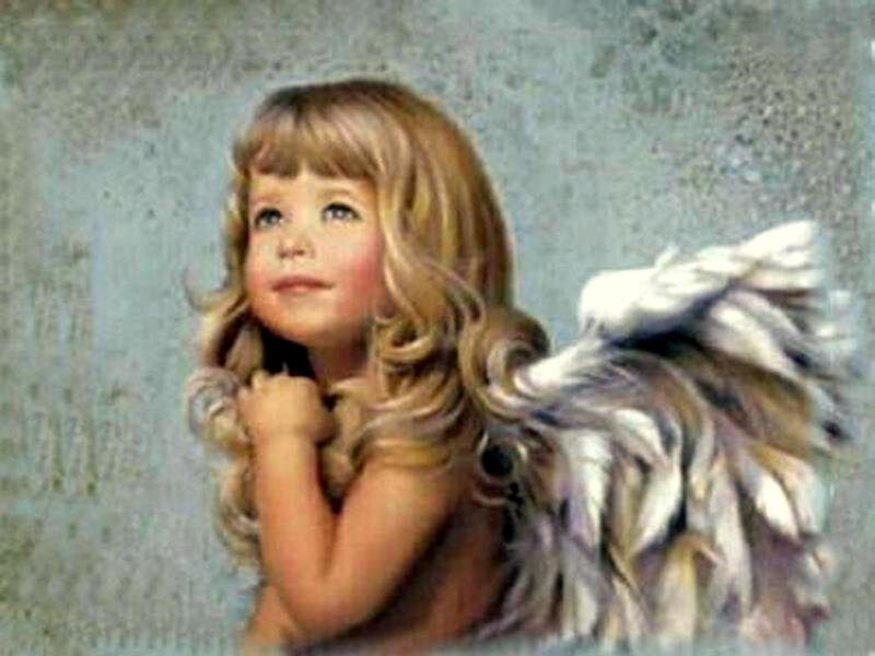 child with angel wings