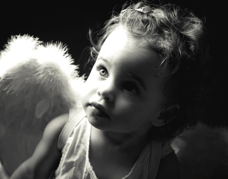 Child with Angel Wings — Black