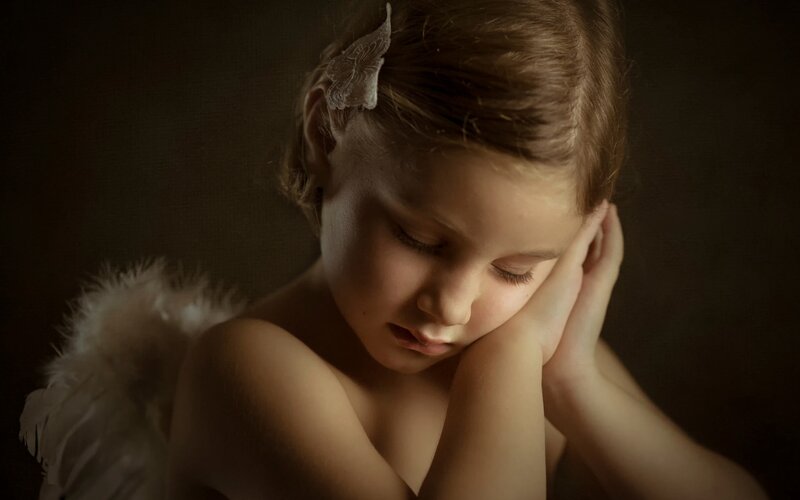 Child with Angel Wings — Brown